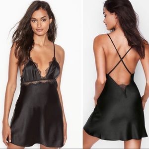 Victoria Secret Large Black Dress Slip Lingerie